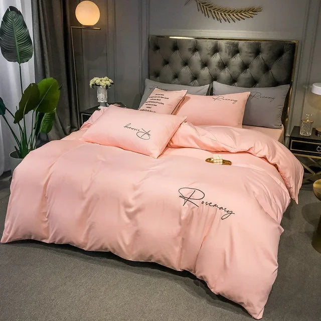 EmbroiLux Bedding - Elegant luxury duvet cover with embroidery design