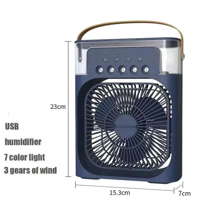 3-in-1 Mini Air Cooler Fan – Portable Household Air Conditioner with LED Night Light, Humidifier, and Adjustable Air for Home &amp; Office |