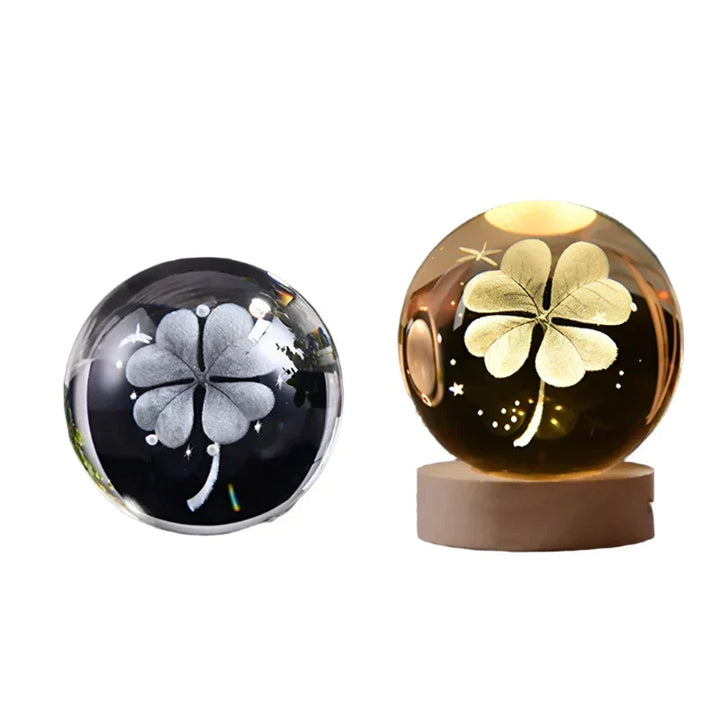 3D Crystal Night Light LED - Starry Sky Projector with Wooden Base, Romantic Lighting for Bedroom &amp; Gifts |