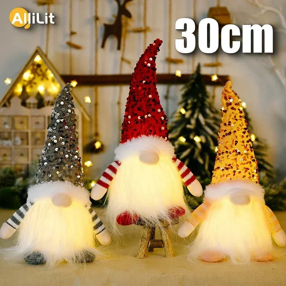 LED Christmas Gnome | Knitted Design with Night Light | Glowing Christmas Decoration | Warm &amp; Cozy