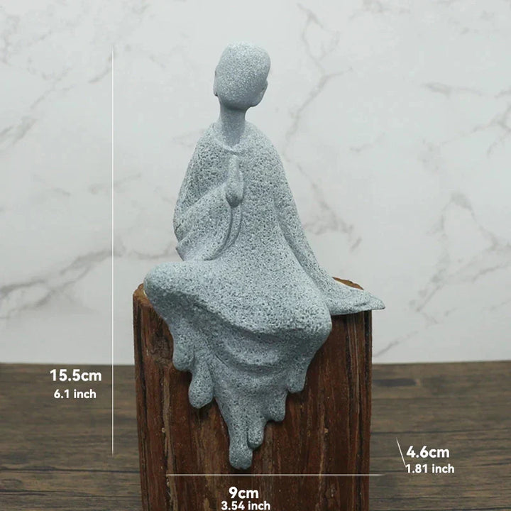 BowLift | Buddha Stone Statue Small Buddhist Monks Tibetan Buddhism Figures Zen Garden Ornament Meditation Home Aquarium Decoration