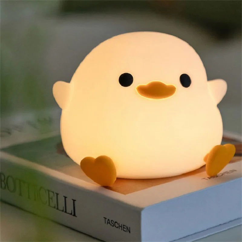 Duck Night Light | Soft LED Bedside Lamp | Child-Safe Silicone | Touch Control &amp; Portable Design