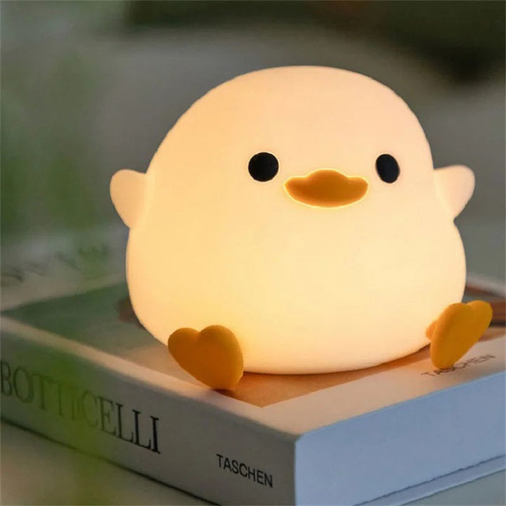 Duck Night Light | Soft LED Bedside Lamp | Child-Safe Silicone | Touch Control &amp; Portable Design