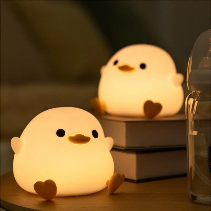 Duck Night Light | Soft LED Bedside Lamp | Child-Safe Silicone | Touch Control &amp; Portable Design