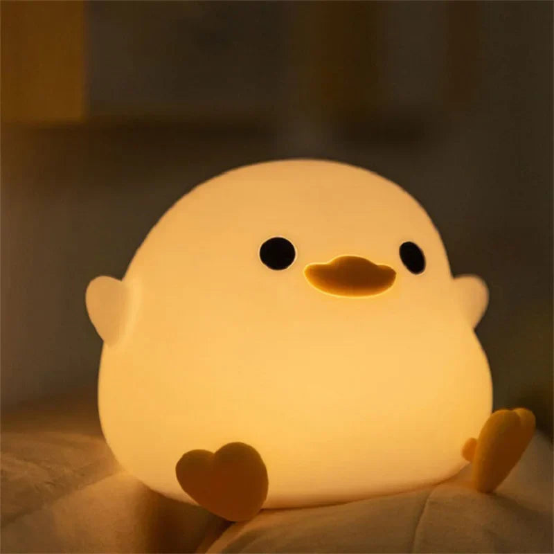 Duck Night Light | Soft LED Bedside Lamp | Child-Safe Silicone | Touch Control &amp; Portable Design