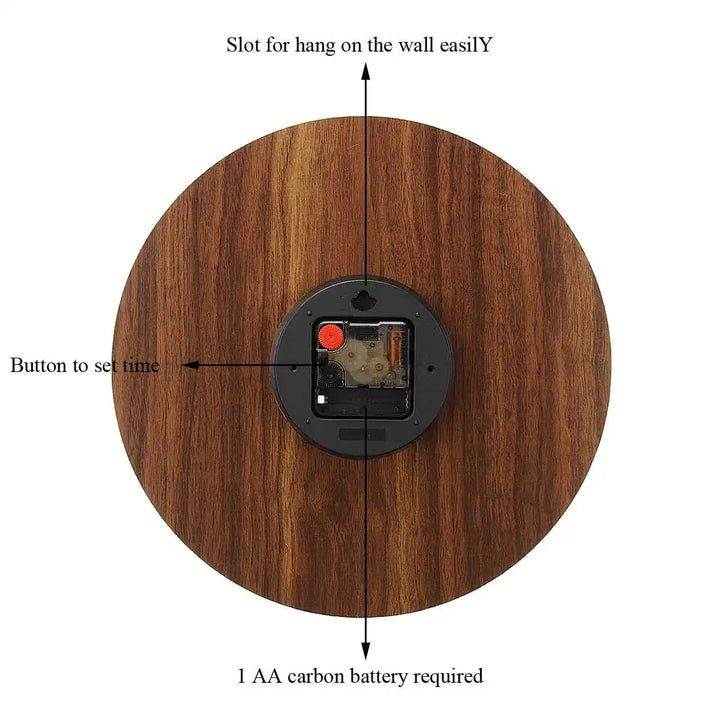 GlowClock – Luxe Wooden Wall Clock with Night Light