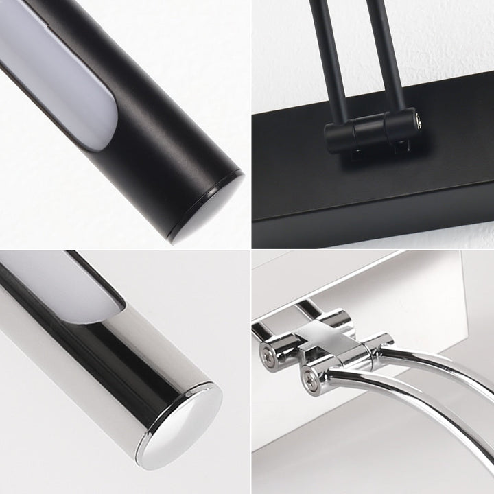 80-100cm LED wall lamp - Modern black/silver wall light for the bathroom, internally mounted picture light