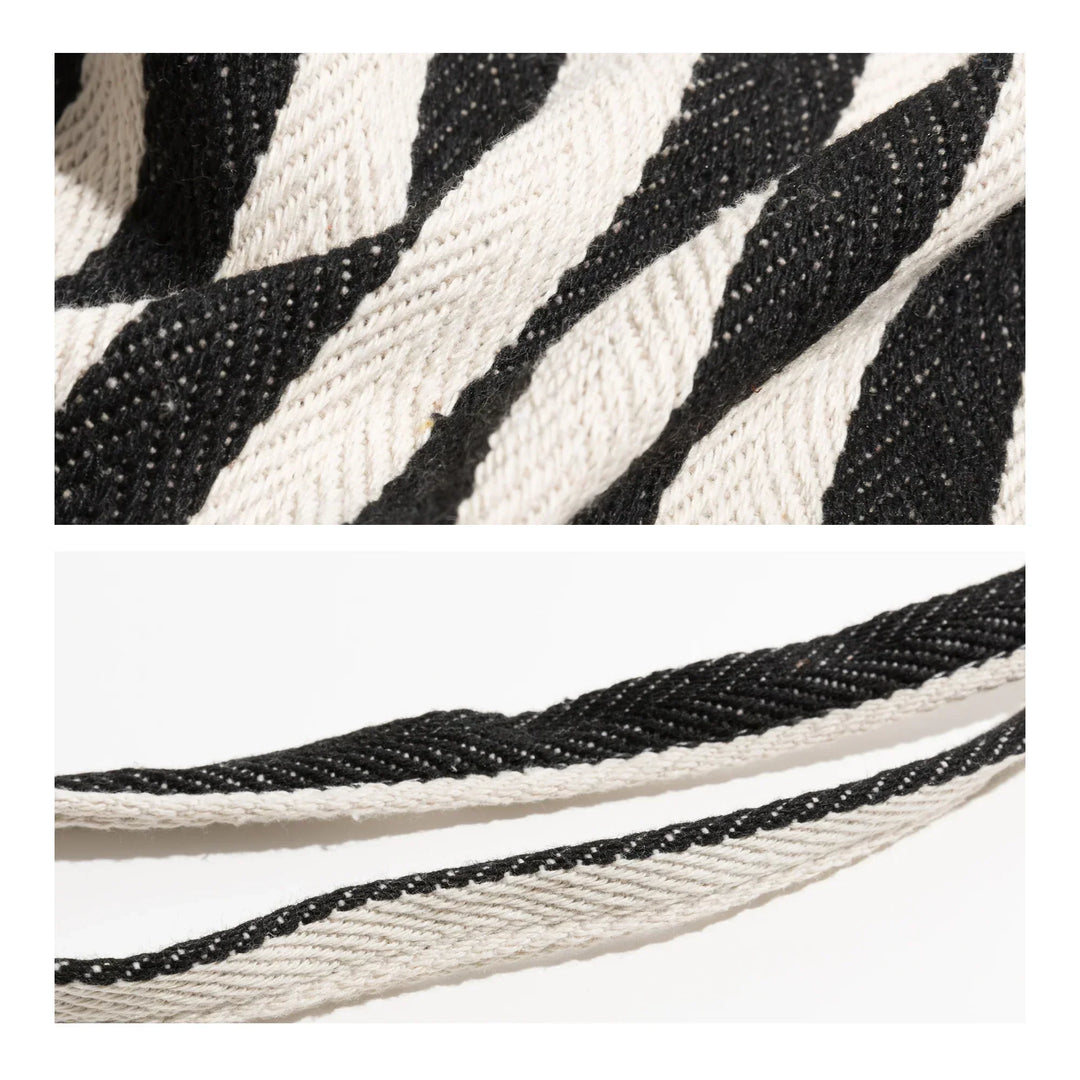Striped linen tote bag