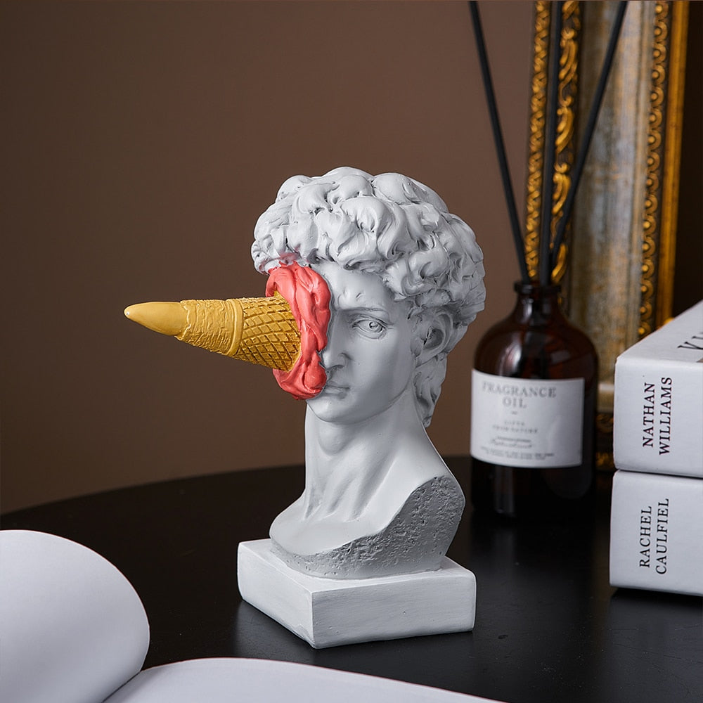 BowLift | David Figurine with Ice Cream Home Decoration Sculpture