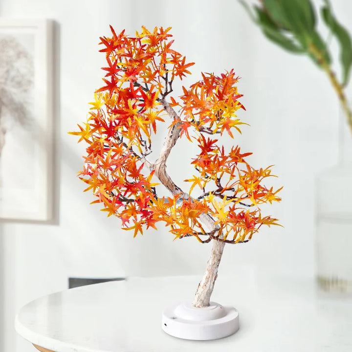 LED Maple Leaf Bonsai Tree Night Light – Decorative Table Lamp for Living Room and Bedroom |