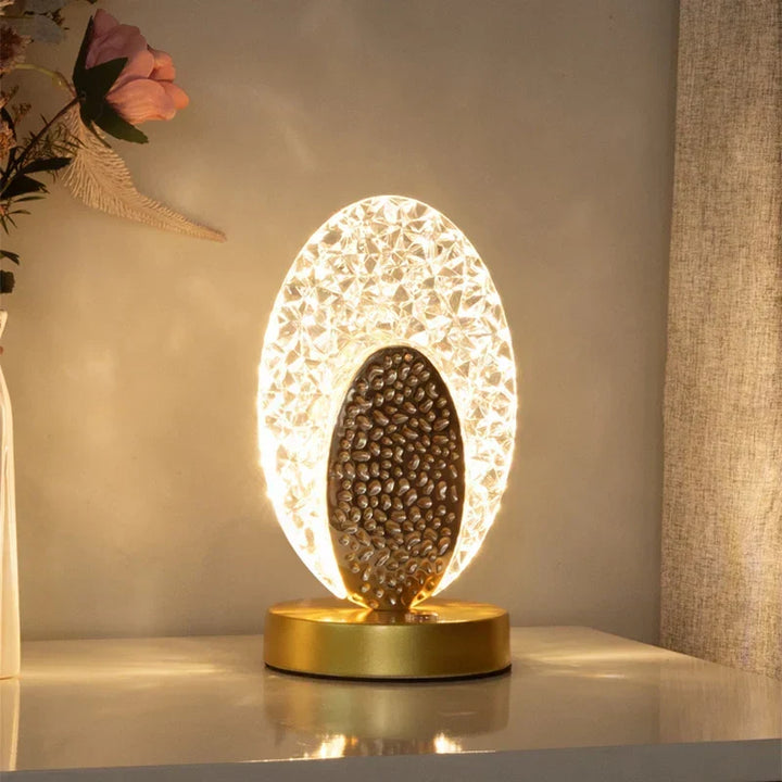 Crystal LED Table Lamp: Dimmable, USB Charging, Touch &amp; Remote Control