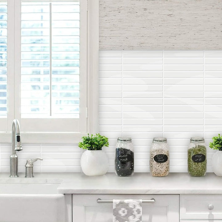 BowLift | Self-adhesive 3D DIY Kit Kat tiles in glossy white