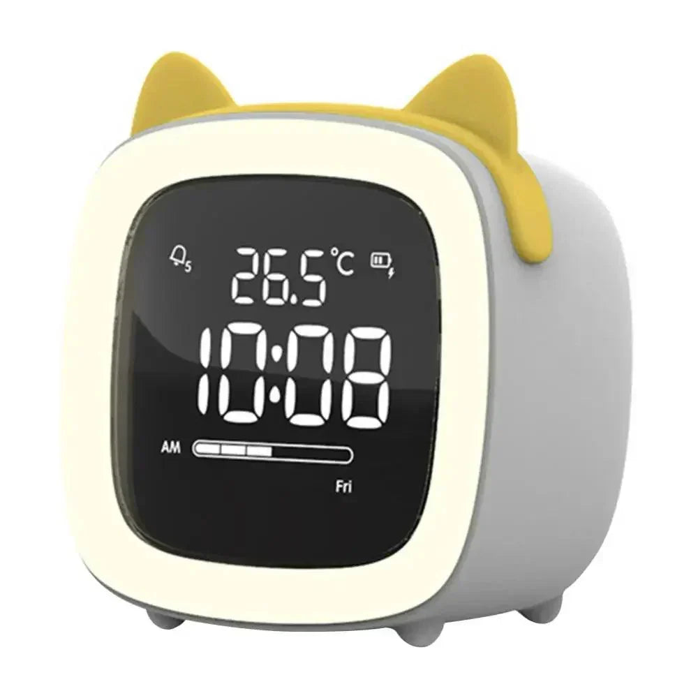 Cartoon Bunny LED Alarm Clock with Night Light – Rechargeable, Cute Digital Display for Kids &amp; Bedrooms