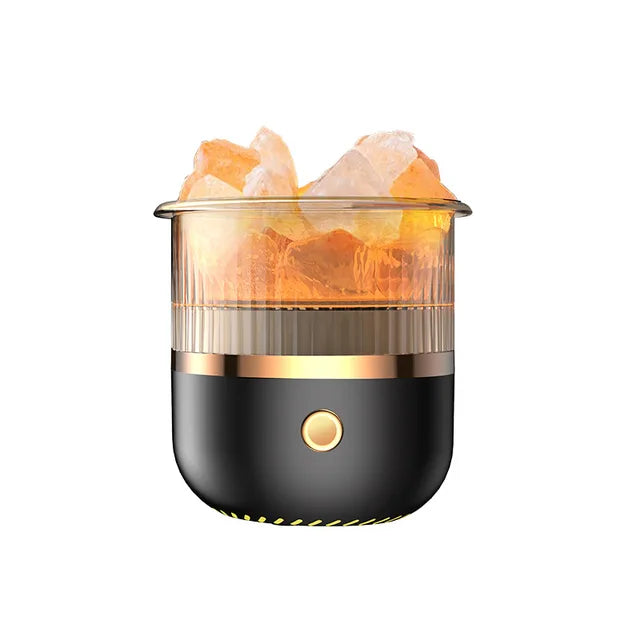 Himalaya salt crystal lamp &amp; essential oil diffuser, USB ultrasonic humidifier for home &amp; office