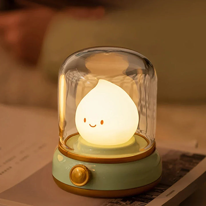 LumiFlame LED Night Light | Retro Oil Design | USB Rechargeable | Warm Mood Light