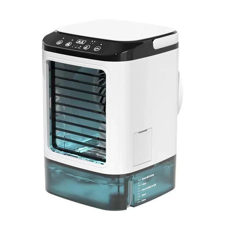 USB Portable Mini Air Conditioner Fan – 3-Speed Desktop Cooling Fan with LED Night Light, Air Cooler for Home, Office, and Camping |