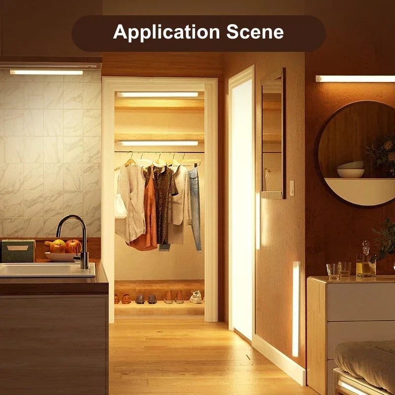 Motion sensor LED night light USB rechargeable wireless lamp
