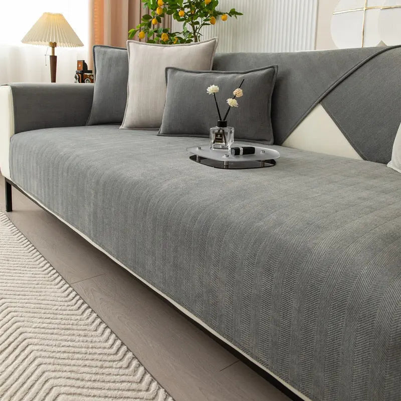 Non-slip sofa cover for safe, relaxed comfort