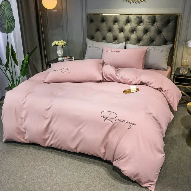 EmbroiLux Bedding - Elegant luxury duvet cover with embroidery design