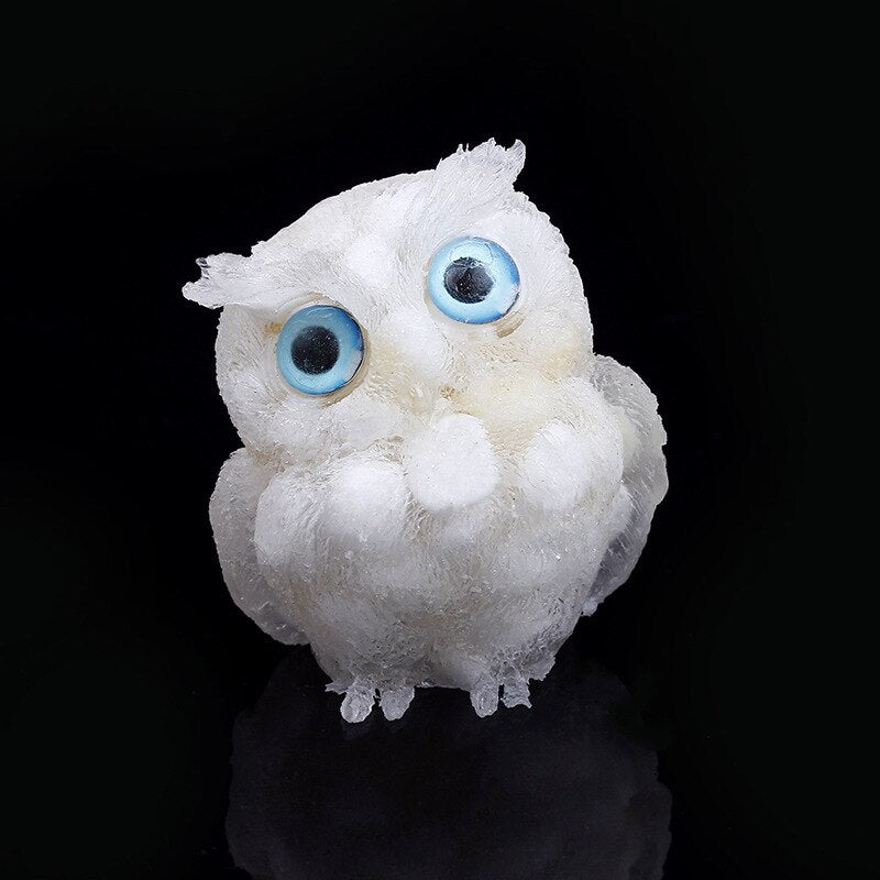 BowLift | Natural Crystal Owl Figurine: Handmade Collector&