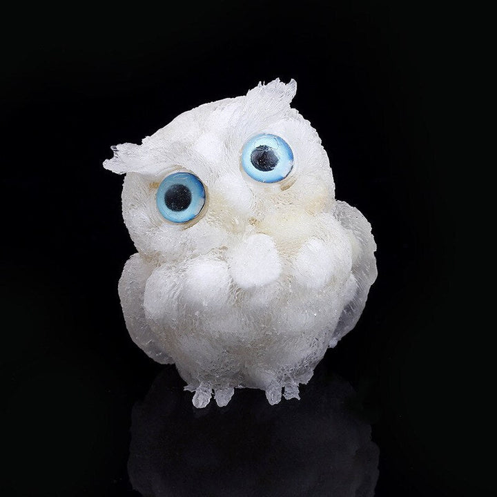 BowLift | Natural Crystal Owl Figurine: Handmade Collector&