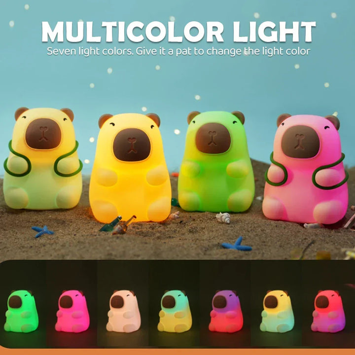 CappyGlow Night Light | Silicone | Warm White &amp; RGB | Dimmable | Rechargeable | 12 x 9 x 11 cm