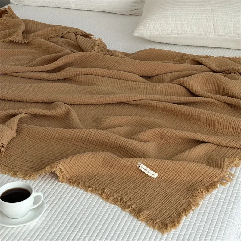 BowLift | Solid color cotton sofa blanket