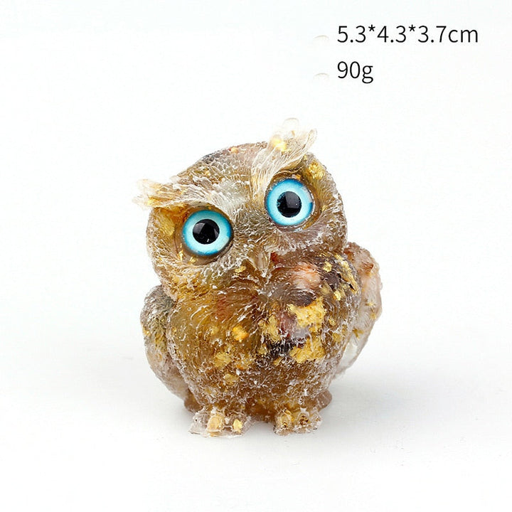 BowLift | Natural Crystal Owl Figurine: Handmade Collector&