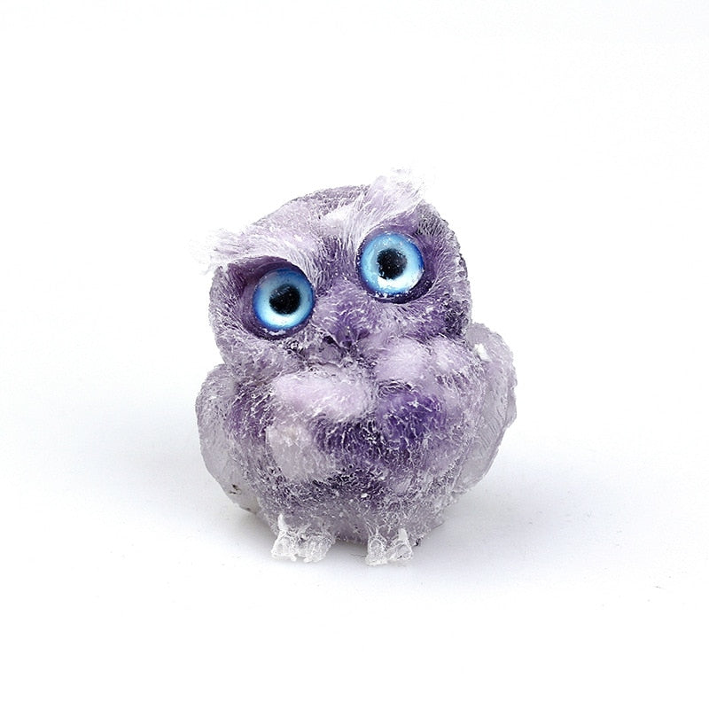 BowLift | Natural Crystal Owl Figurine: Handmade Collector&
