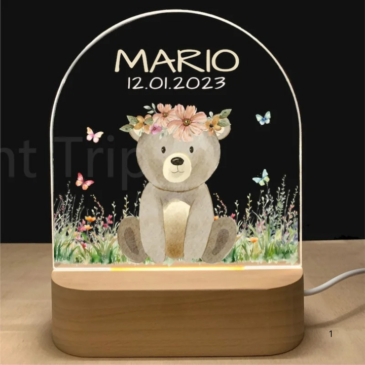 Personal Night Light with Name – Soft Warm LED Lighting for Children