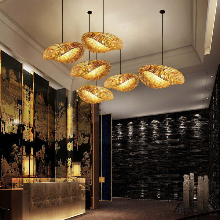 Rattan Woven Bamboo - Pendant Light - Led - Light