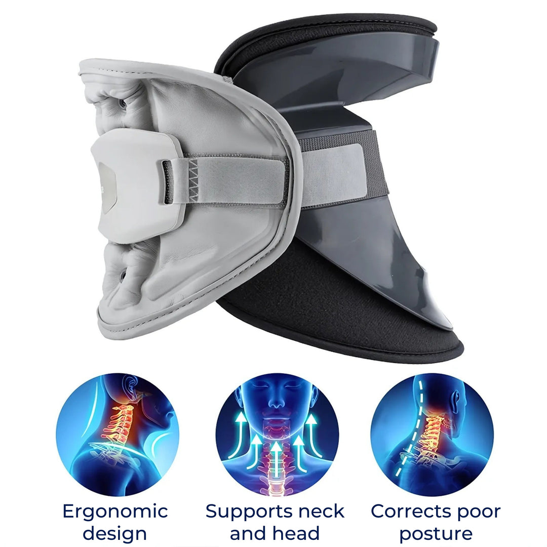 SpineEase | Neck Traction Collar – Cervical Retractor for Spinal Decompression, Nerve &amp; Posture Support – Neck Pain Relief Aid Bowlift