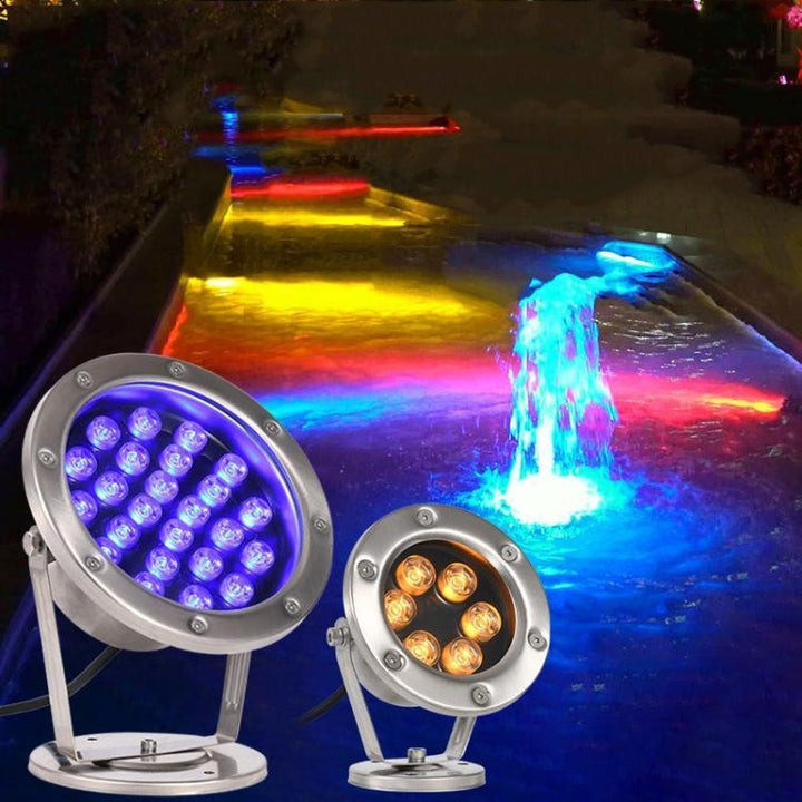 LED Underwater Light Pool Fish Pond Fountain Waterproof Landscape Light 9W (Warm White)