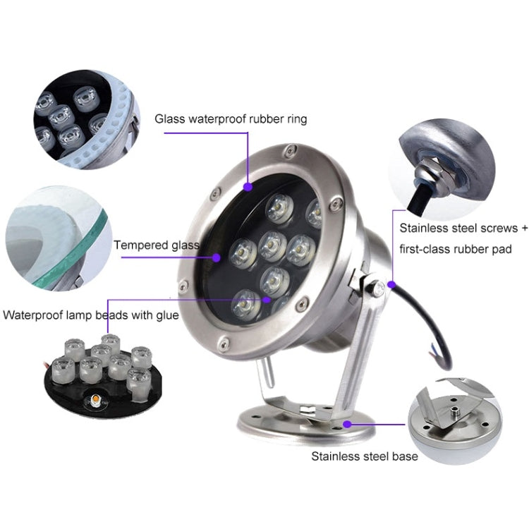 LED Underwater Light Pool Fish Pond Fountain Waterproof Landscape Light 18W (White)