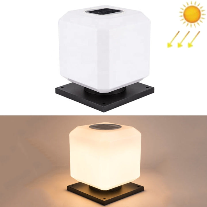 003 Solar Square Outdoor Post Light LED Waterproof Wall Lights, Size: 30cm (Warm Light)