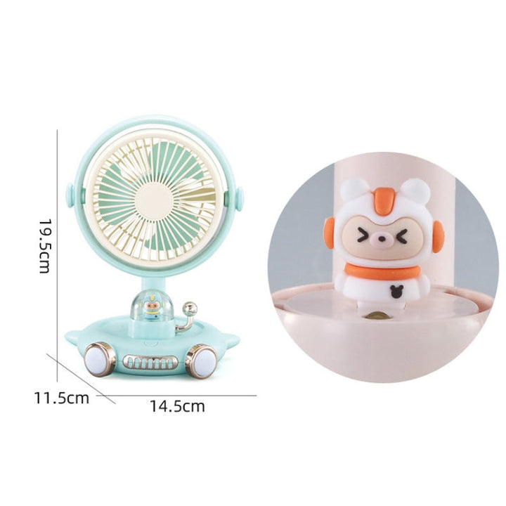 Household Cute Pet Fan USB Desktop Night Light Fan(Blue) |