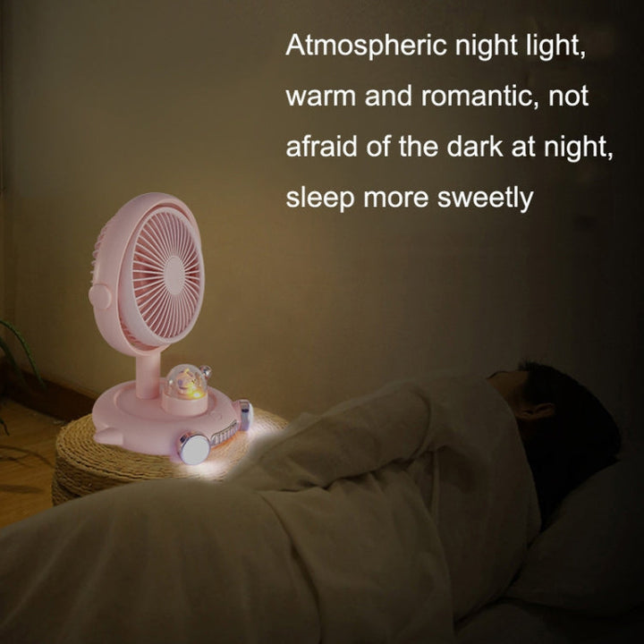 Household Cute Pet Fan USB Desktop Night Light Fan(Apricot) |