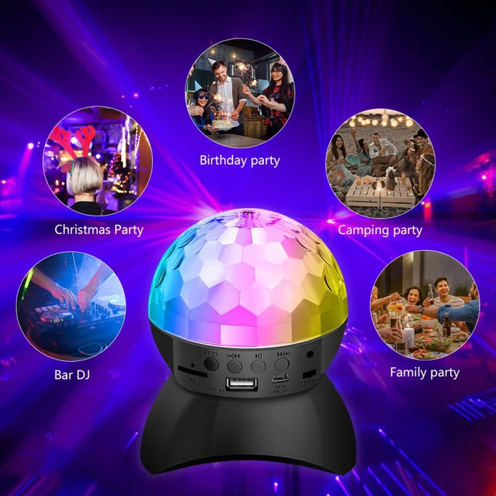 Home LED Magic Ball Lights Bounce Ambient Lamps Room Sound Lights Balls, colour: Charging Model Black (RGB coloured 5W)