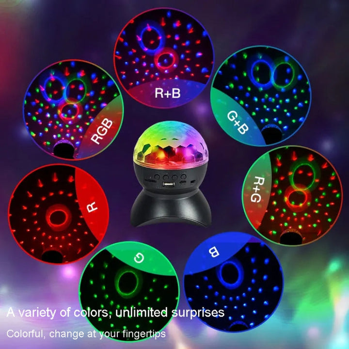 Home LED Magic Ball Lights Bounce Ambient Lamps Room Sound Lights Balls, colour: Charging Model Black (RGB coloured 5W)