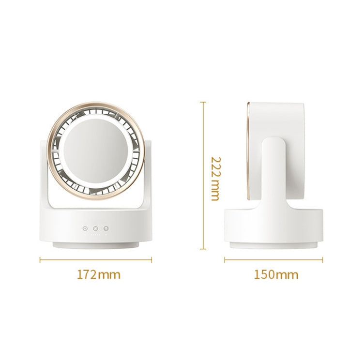 3 In 1 Multifunctional Desktop Fan with LED Light Cosmetic Mirror USB Plug Non-Oscillating |