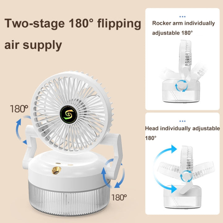 USB Charging Folding Desktop Spray Humidification Fan with Night Light(Green) |
