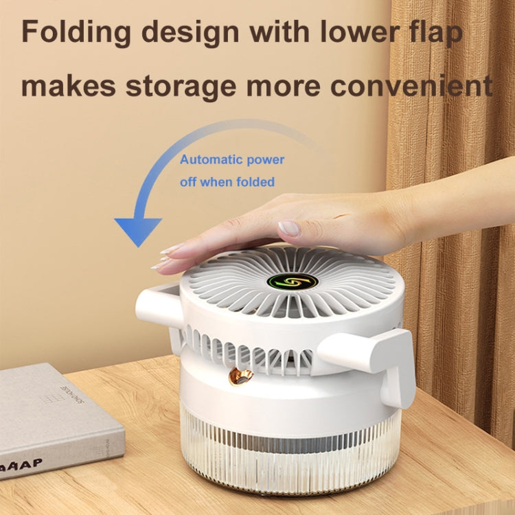USB Charging Folding Desktop Spray Humidification Fan with Night Light(Green) |