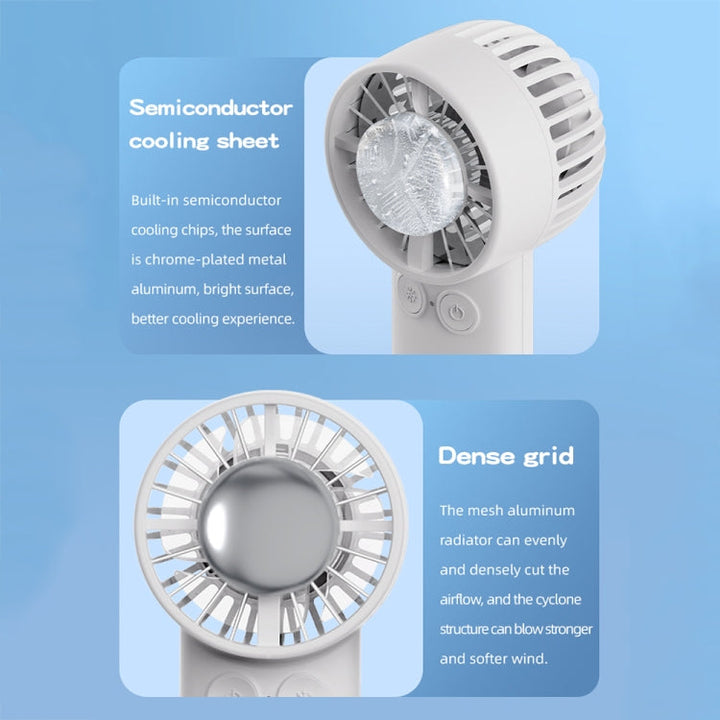 Outdoor Handheld Ice Air Conditioning Fan Astronaut Night Light Semiconductor Cooling Fan(Light Blue) |