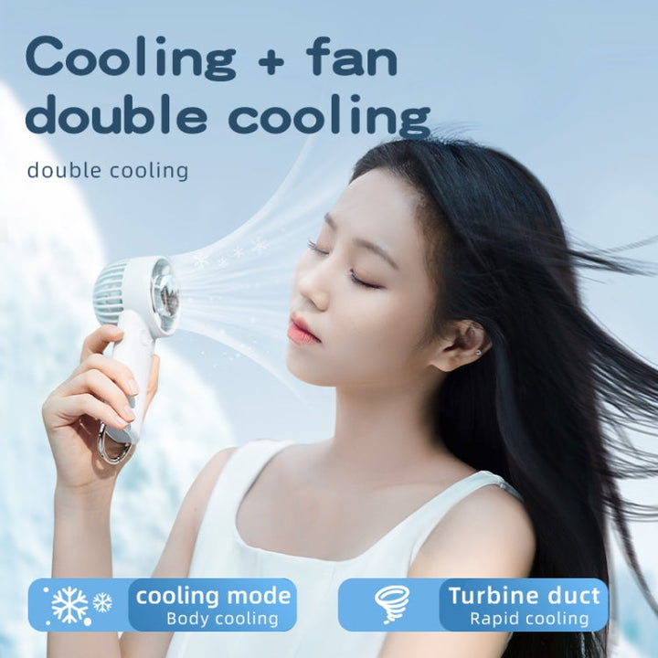 Outdoor Handheld Ice Air Conditioning Fan Astronaut Night Light Semiconductor Cooling Fan(Light Blue) |