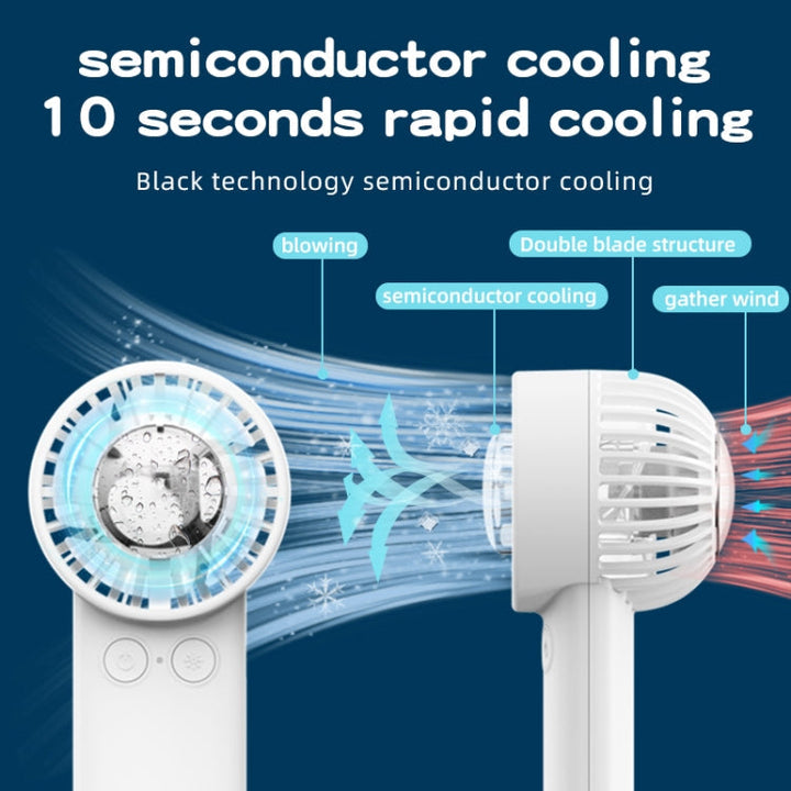 Outdoor Handheld Ice Air Conditioning Fan Astronaut Night Light Semiconductor Cooling Fan(Light Blue) |