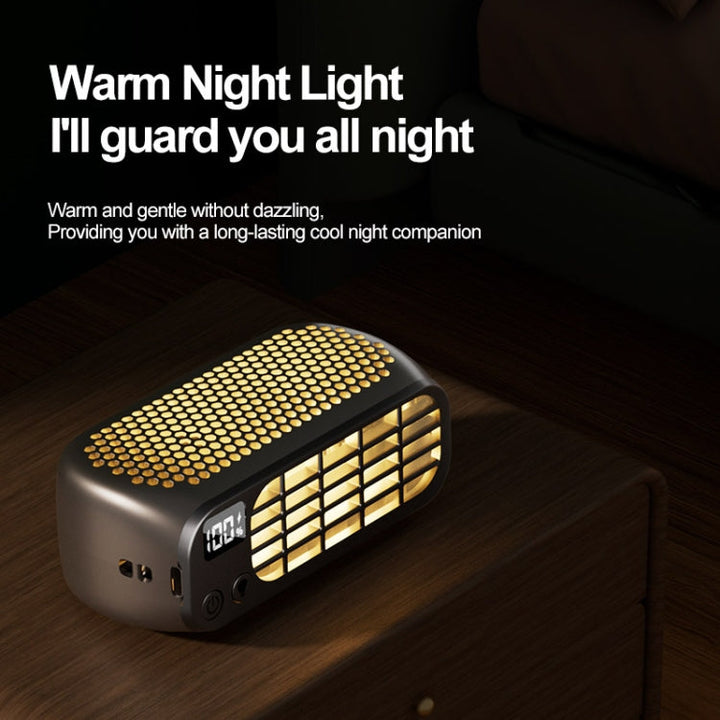 USB Charging Digital Display Portable Bladeless Outdoor Mini Night Light Fan(Pink) |