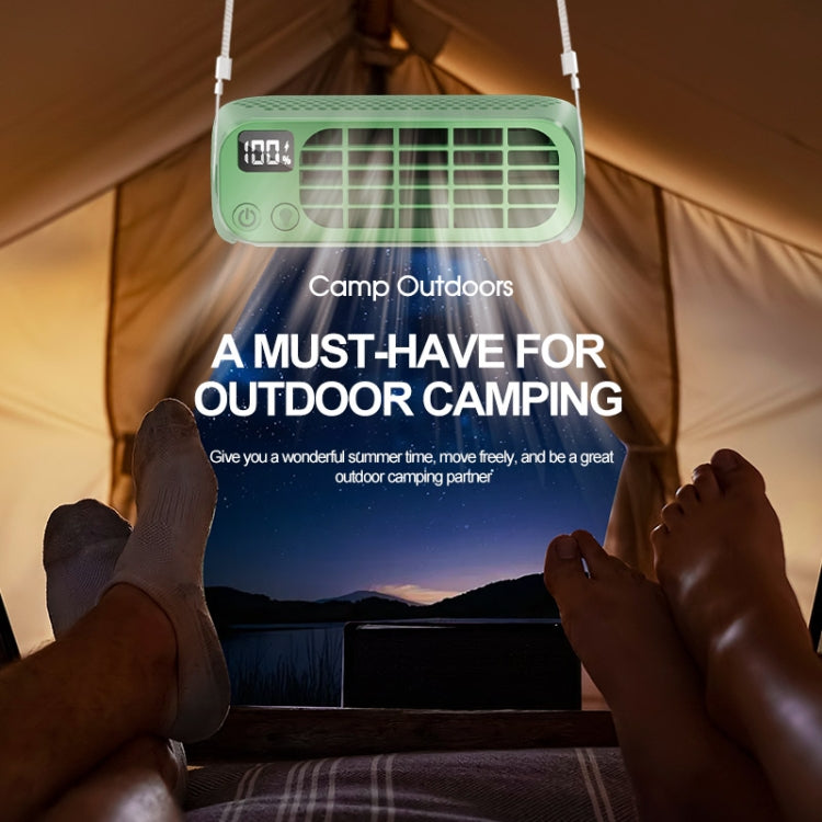 USB Charging Digital Display Portable Bladeless Outdoor Mini Night Light Fan(Green) |