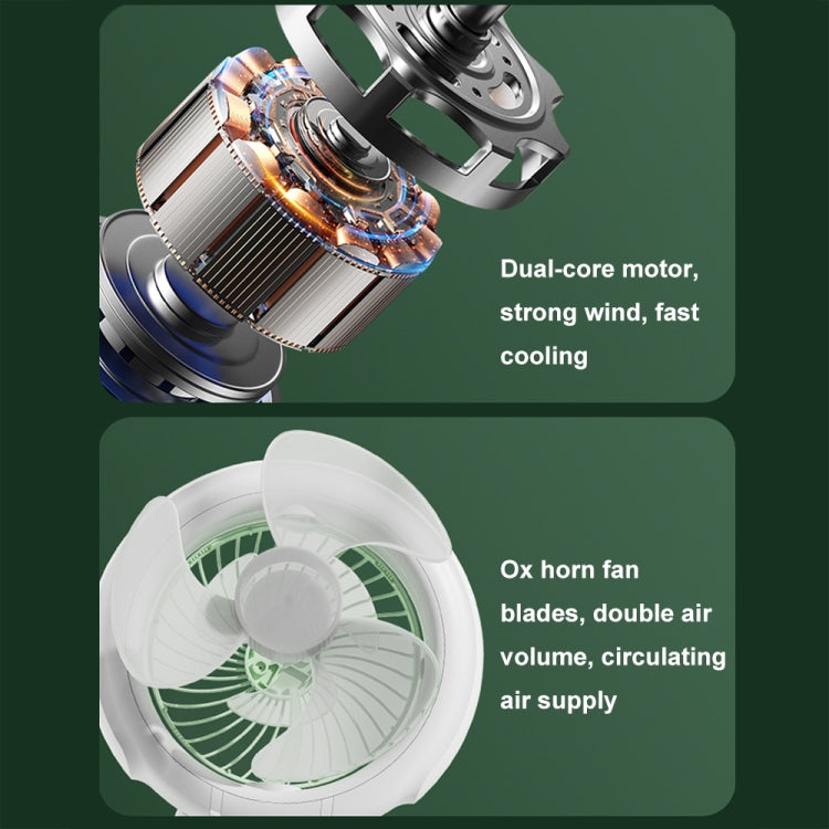 Night Light Desktop Folding Fan Outdoor Camping Hanging Mini Fan, colour: Green Upgraded |
