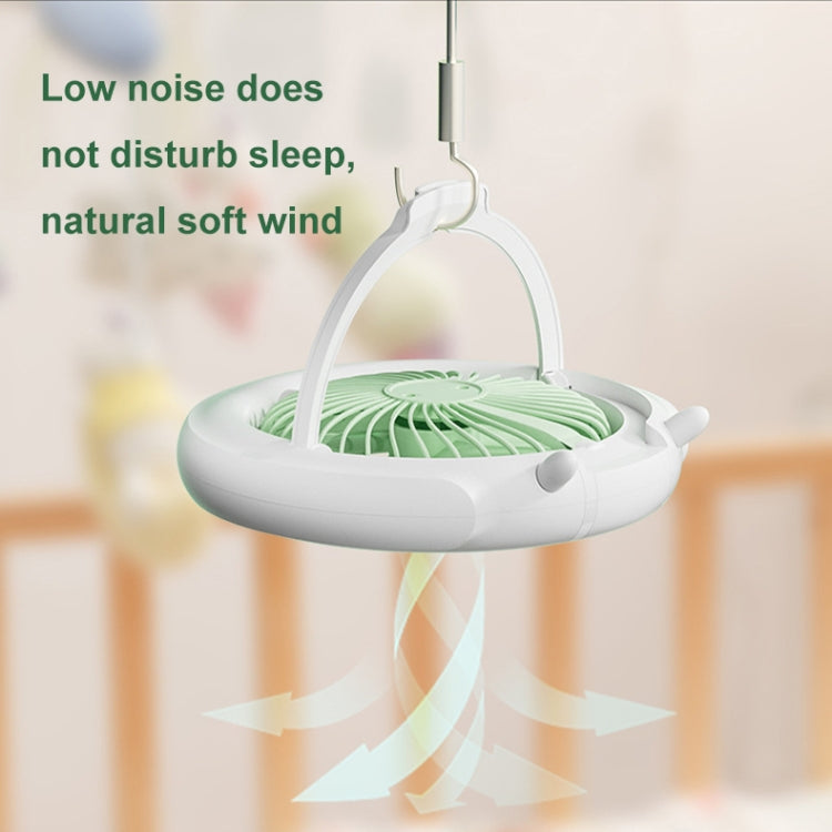 Night Light Desktop Folding Fan Outdoor Camping Hanging Mini Fan, colour: Green Upgraded |