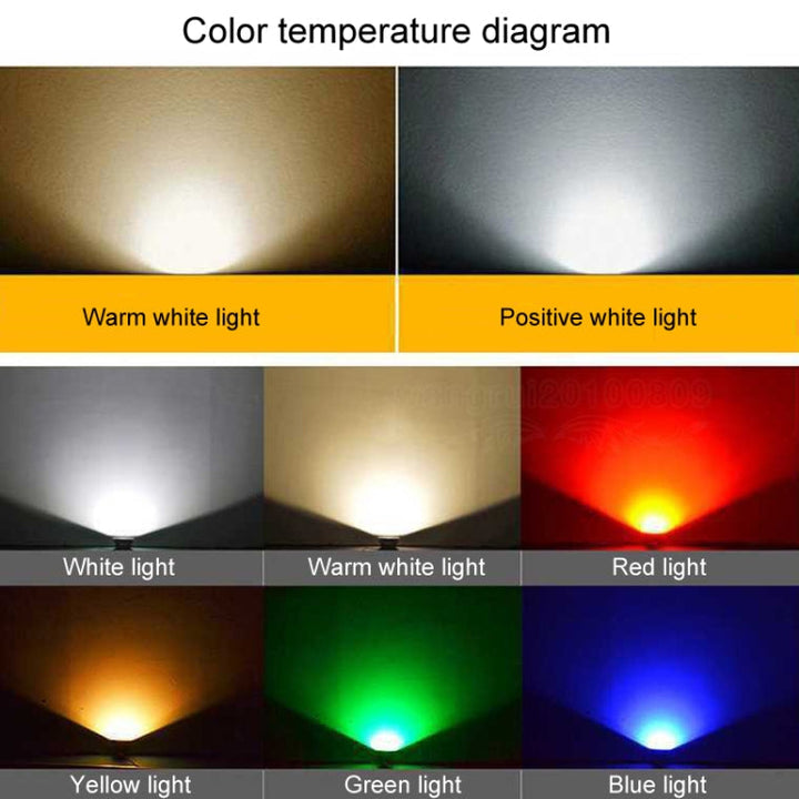 LED Floodlight COB Outdoor Waterproof Spotlight Billboard Lights Garden Lamp, colour: 20W 7 colours